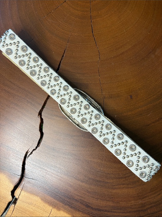 Leather Rock Studded Leather Belt Western Boho Festival Size 32”-36” L main image 5